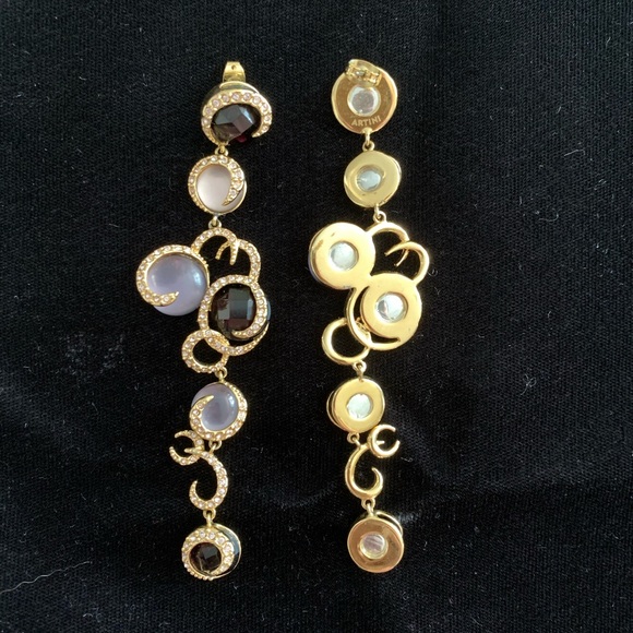 🆕🔥ARTINI DesignerEarrings-Crystals Purple & Gold - Picture 6 of 8